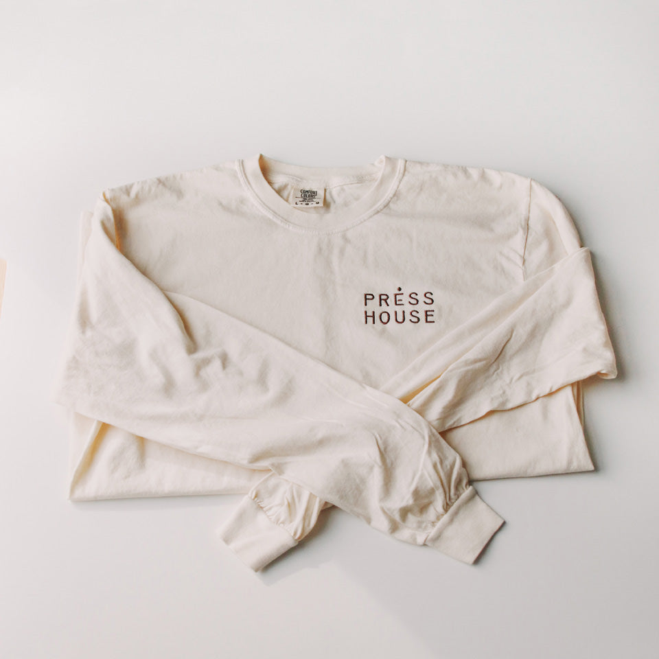 Embroidered Press House Logo long-Sleeved Shirt