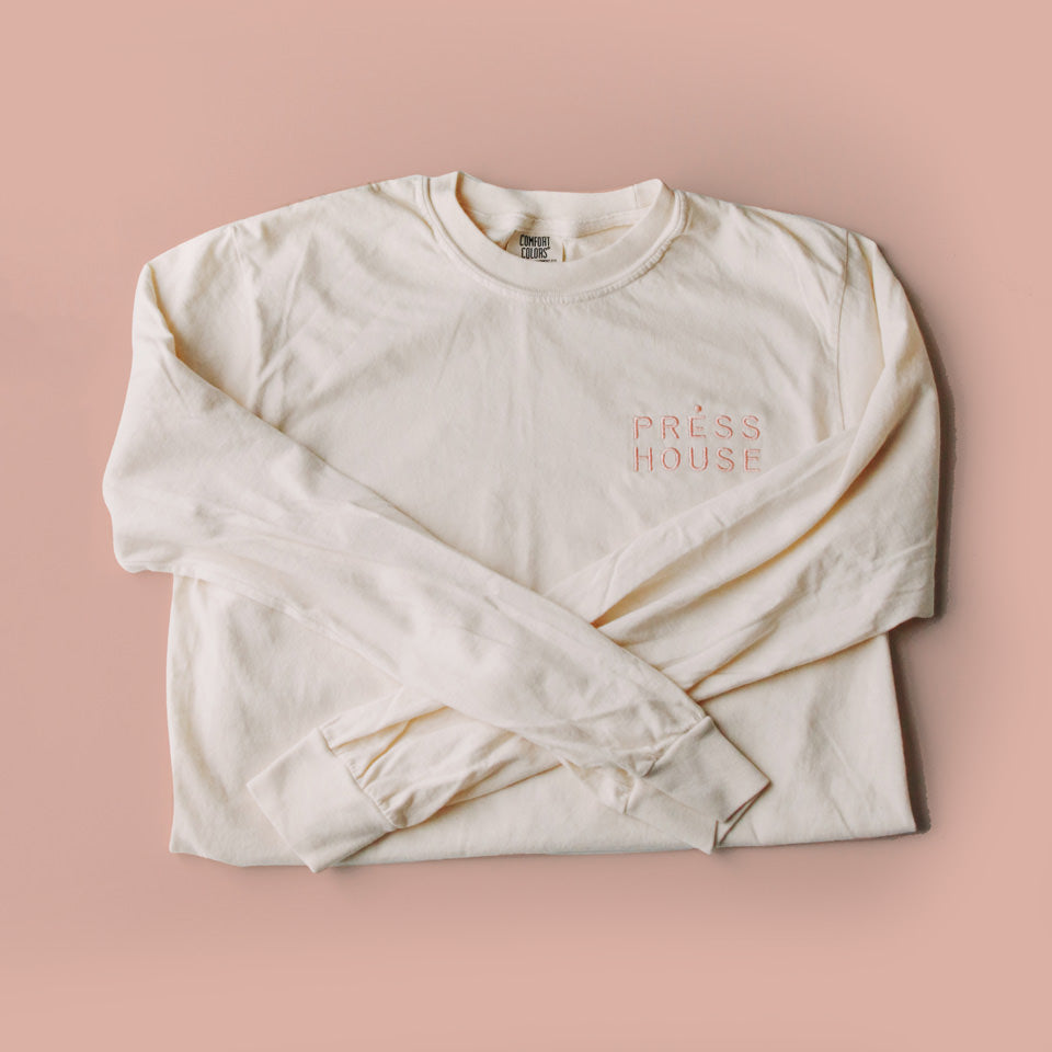Embroidered Press House Logo long-Sleeved Shirt